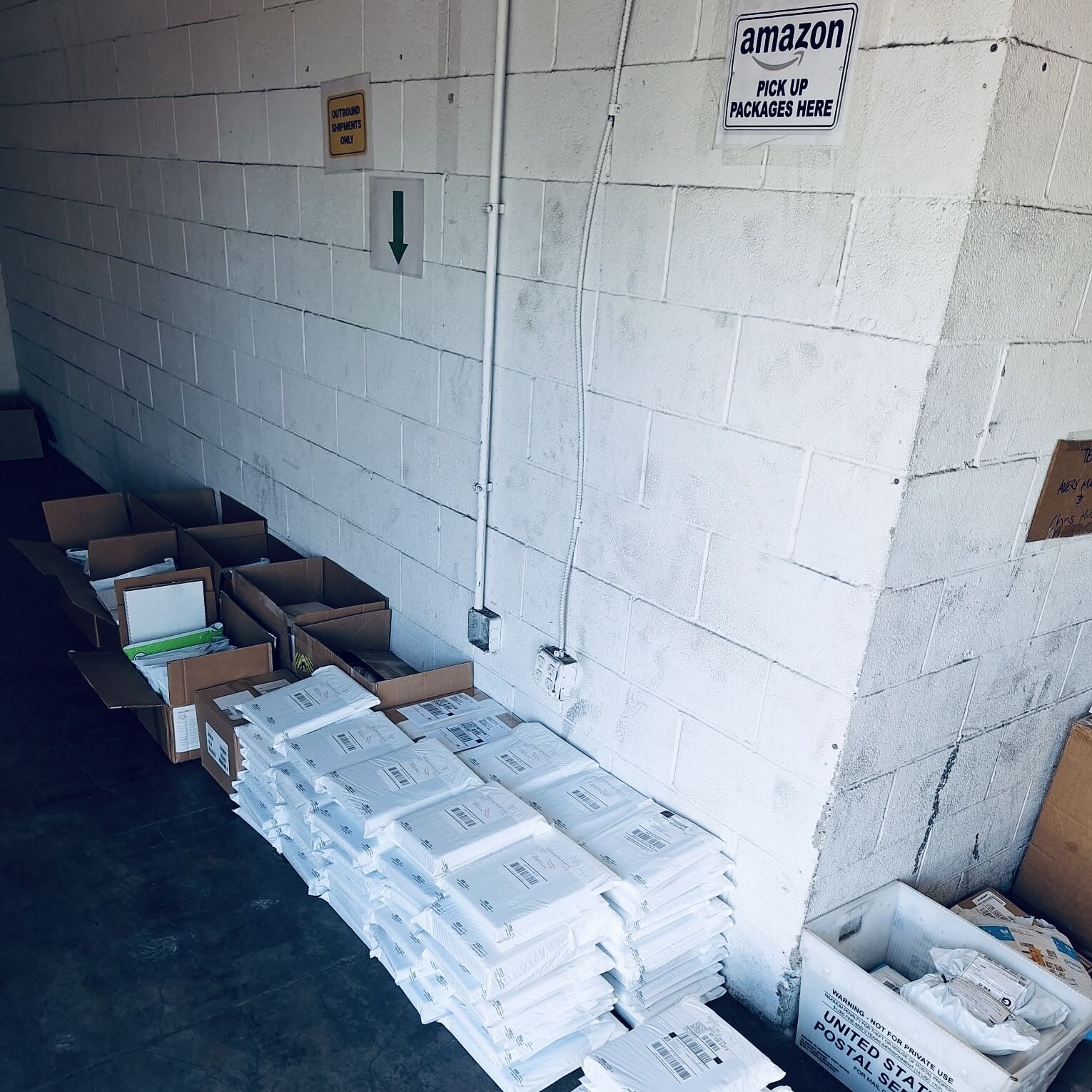 “Orders packed and ready. Outbound shipments.”
